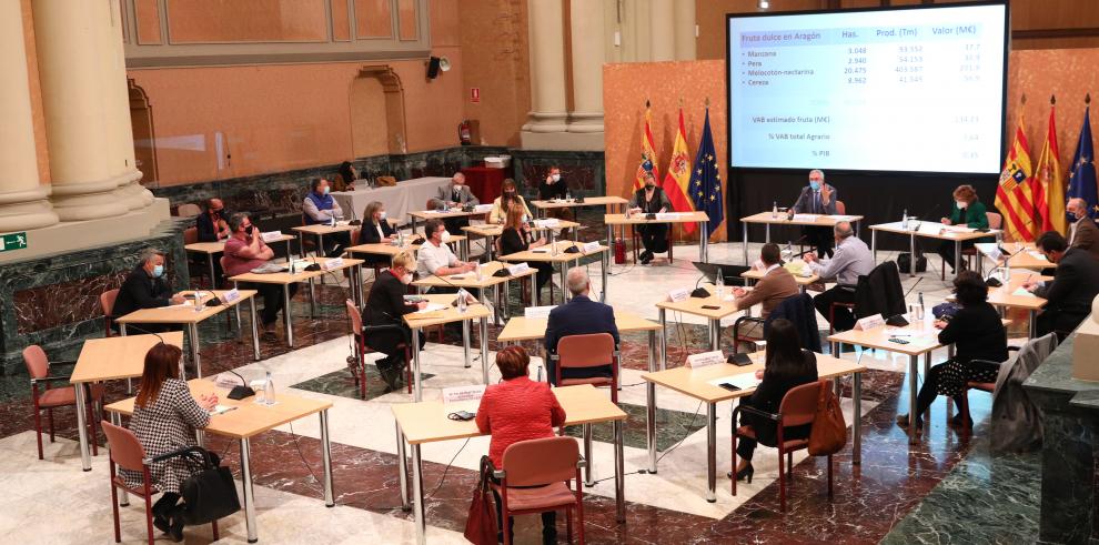 Gobierno de Aragón, municipios y comarcas vinculadas con la recogida de fruta se coordinan para velar por la seguridad y la salud durante la próxima campaña