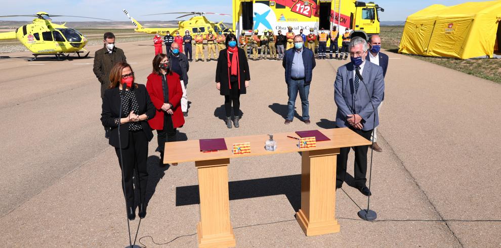 El Gobierno de Aragón creará en Villanueva de Gállego una base de helicópteros para la atención conjunta de emergencias sanitarias e incendios forestales