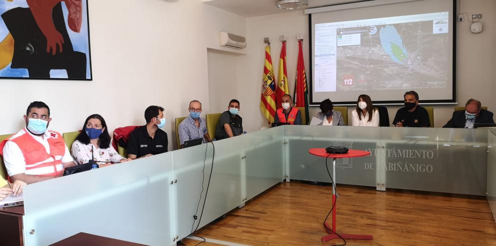 El Centro de Emergencias 112 Aragón coordina con éxito en Sabiñánigo el primer simulacro de emergencia química realizado en Aragón