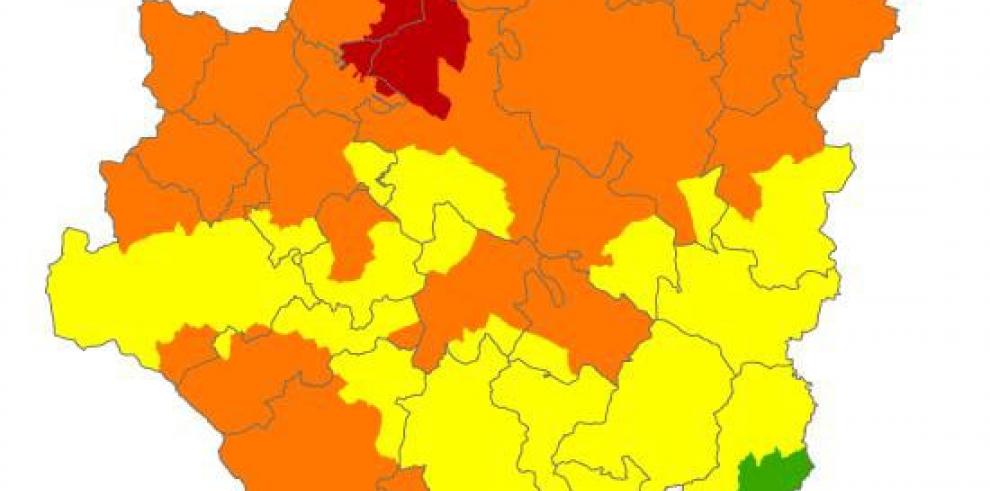 Alerta roja por peligro de incendios en Muela de Zuera, Pirineo  Occidental, Prepirineo Occidental y Oriental y Somontano Occidental