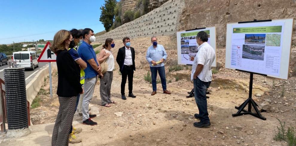 Visita a las obras de consolidación del talud de la carretera bajo el castillo de Zaidín