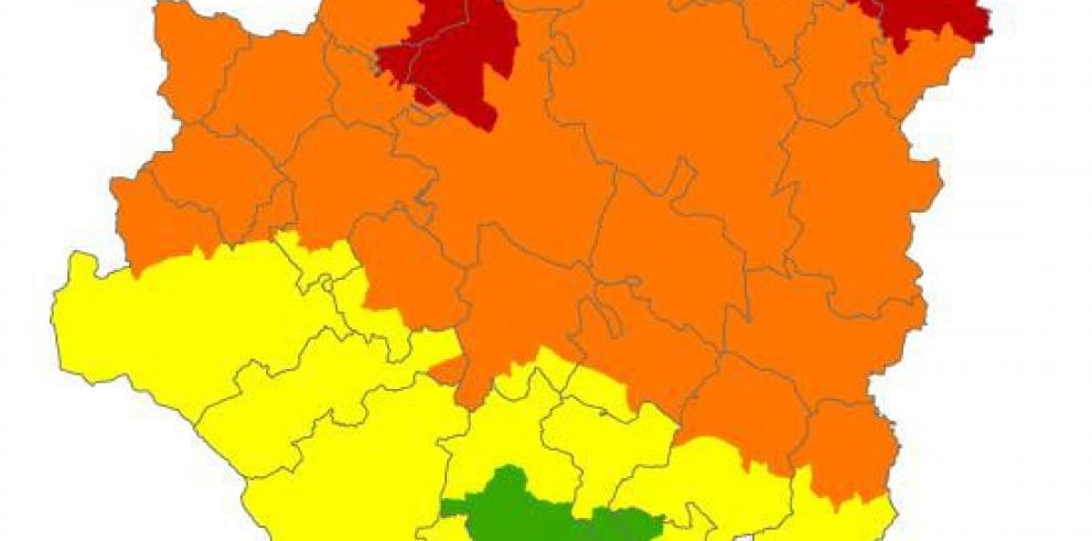  Alerta roja por peligro de incendios en Muela de Zuera, Pirineo  Occidental, Prepirineos Central, Occidental y Oriental y Somontanos Occidental y Oriental