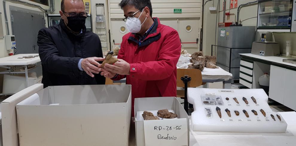 Felipe Faci celebra con los investigadores de Dinópolis el descubrimiento de más de 400 nuevas huellas de dinosaurios en El Castellar