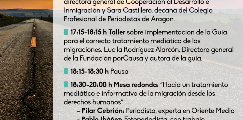 El Departamento de Ciudadanía y el Colegio de Periodistas de Aragón organizan la II Jornada sobre el correcto tratamiento informativo de las migraciones