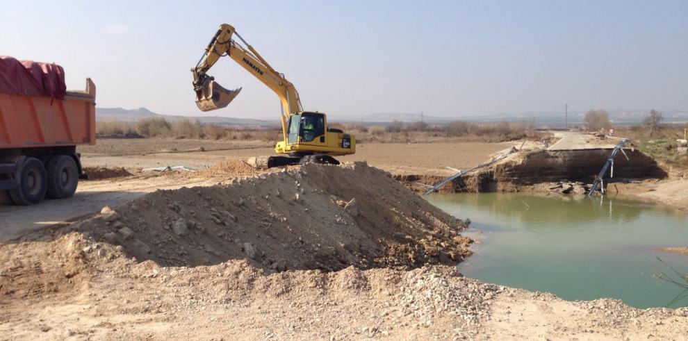 Avanzan a buen ritmo las obras de reparación de las carreteras afectadas por la crecida del río Ebro 