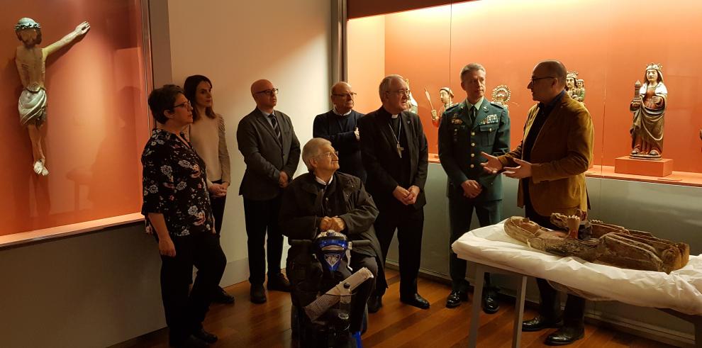 El Museo Diocesano de Barbastro-Monzón recupera una talla de Santa Ana gracias a una operación de la Guardia Civil en la que colaboró el Gobierno de Aragón