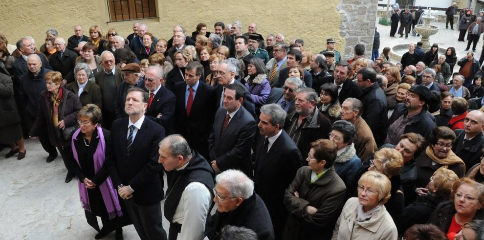 El Presidente de Aragón ha inaugurado las obras de rehabilitación del puente medieval y de la iglesia parroquial de Ballobar (Huesca)