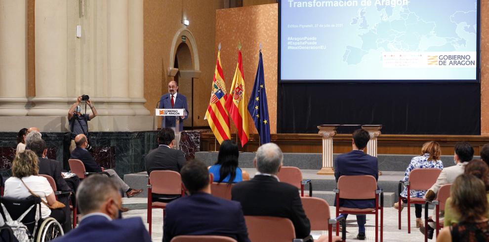Aragón presenta 326 proyectos susceptibles de obtener financiación europea que supondrían 19.000 millones de inversión y casi 123.000 empleos