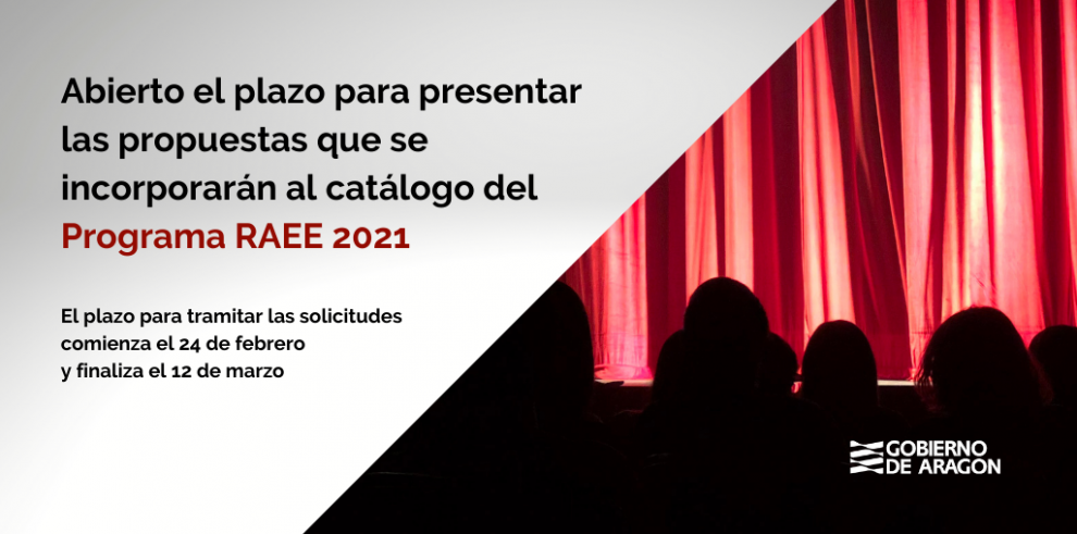 Abierto el plazo para presentar las propuestas de espectáculos de artes escénicas y de música que se incorporan al catálogo del Programa RAEE 2021