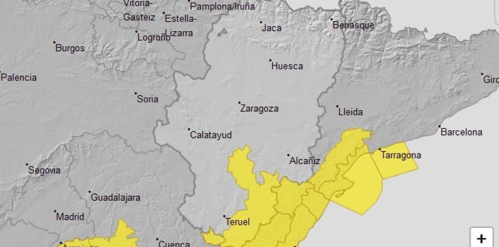 Aviso nivel amarillo por nieve y lluvia en Gúdar y Maestrazgo