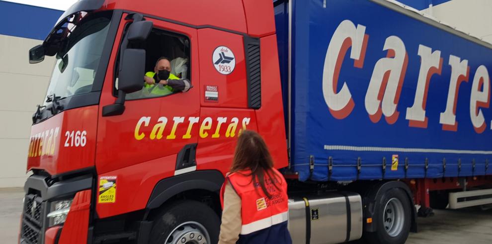 Sale hacia la frontera con Ucrania el primer camión con material humanitario coordinado por el Gobierno de Aragón