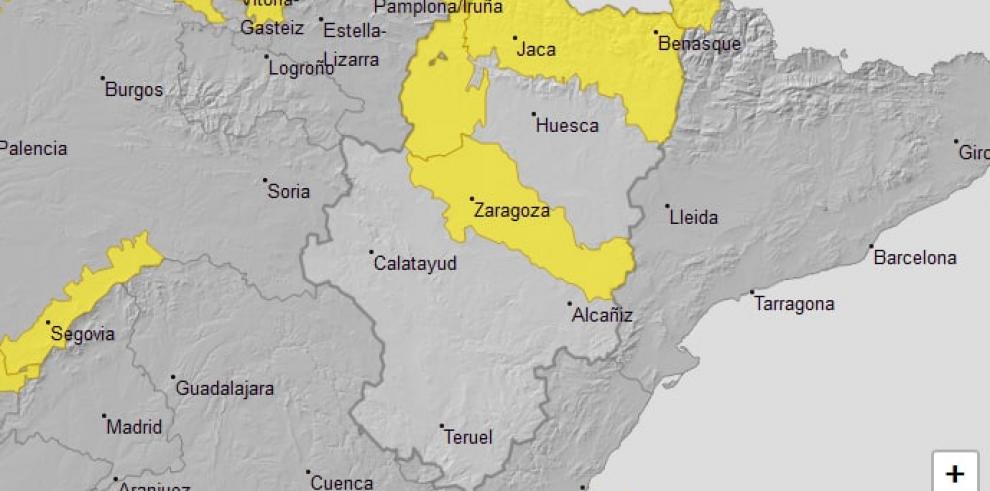 Aviso amarillo por vientos en diversas zonas de Aragón