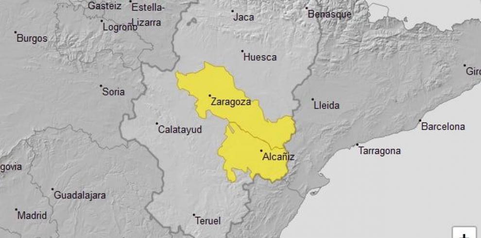 El aviso aviso por temperaturas máximas se ha activado para mañana por la tarde en Ribera del Ebro y Bajo Aragón