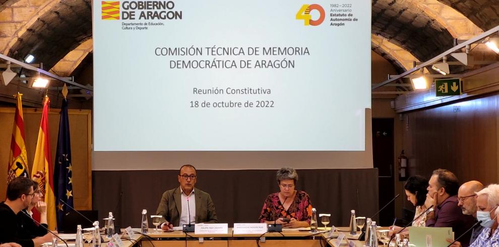 Reunión constitutiva de la Comisión Técnica de Memoria Democrática de Aragón