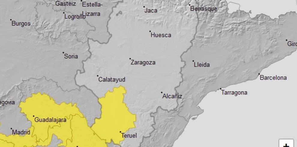 Aviso amarillo por lluvias en Albarracín y Jiloca