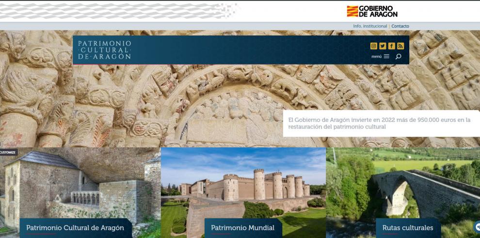 Nueva web de Patrimonio Cultural de Aragón