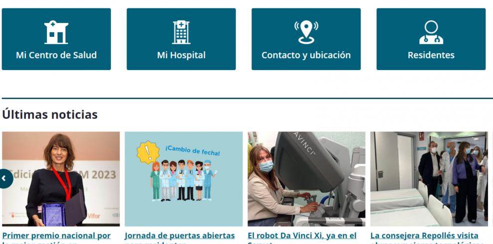 El Sector sanitario Zaragoza II estrena nueva web