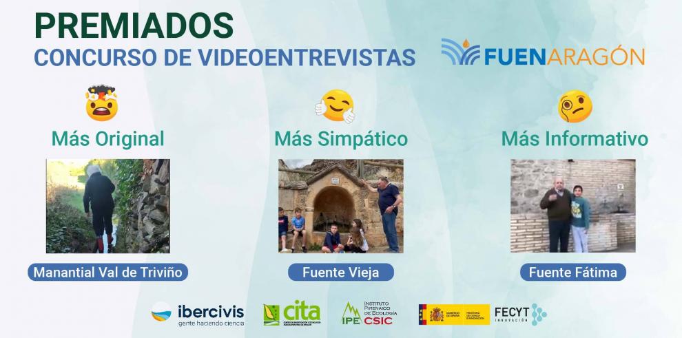 Ganadores El proyecto FuenAragón premia los mejores vídeos sobre fuentes y manantiales realizados por escolares