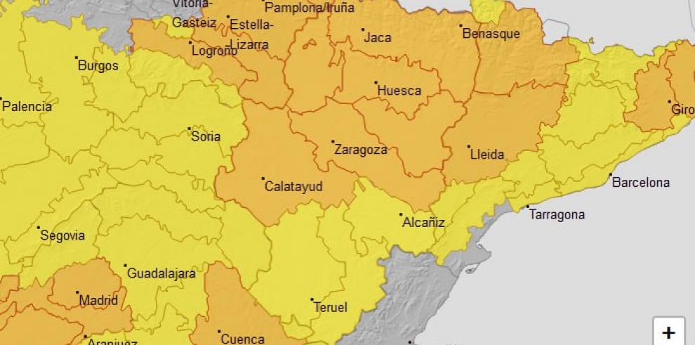 Las tres provincias aragonesas activan el lunes alertas por altas temperaturas