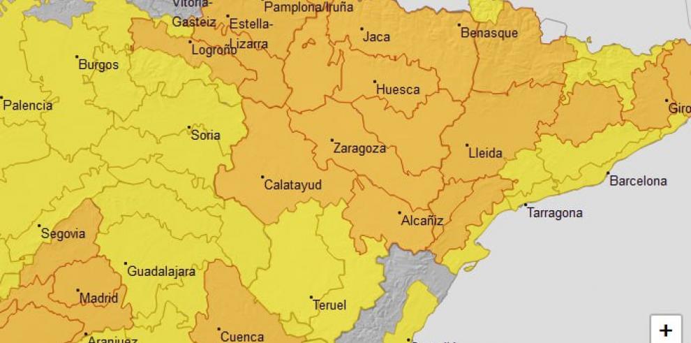 Aviso nivel naranja se extiende al Bajo Aragón