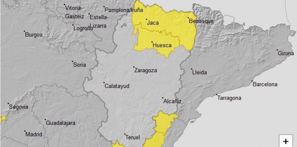 Ampliado el aviso de nivel amarillo por lluvias y tormentas en el Pirineo oscense y Huesca Centro
