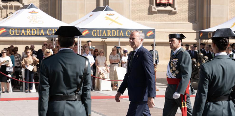 El presidente de Aragón, en el acto institucional por la Patrona de la Guardia Civil.