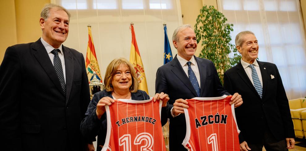 El CAI Zaragoza conmemora en la sede del Gobierno de Aragón junto a Jorge Azcón su primer título de Copa.