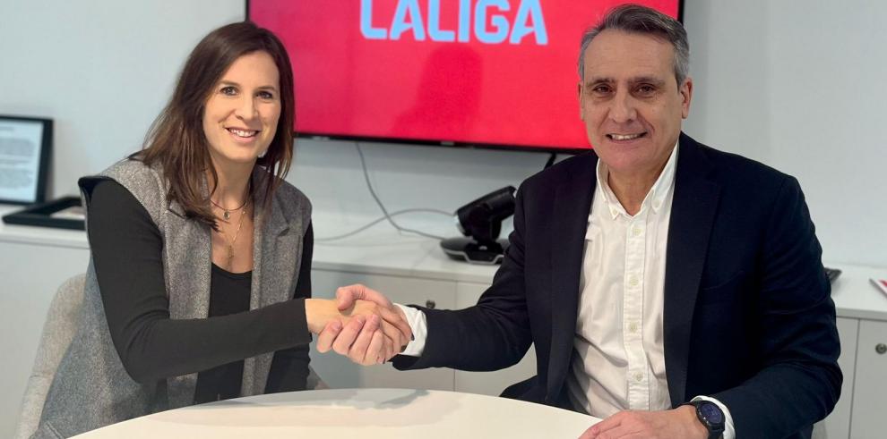 Firma del acuerdo entre el Gobierno de Aragón y la LFP.